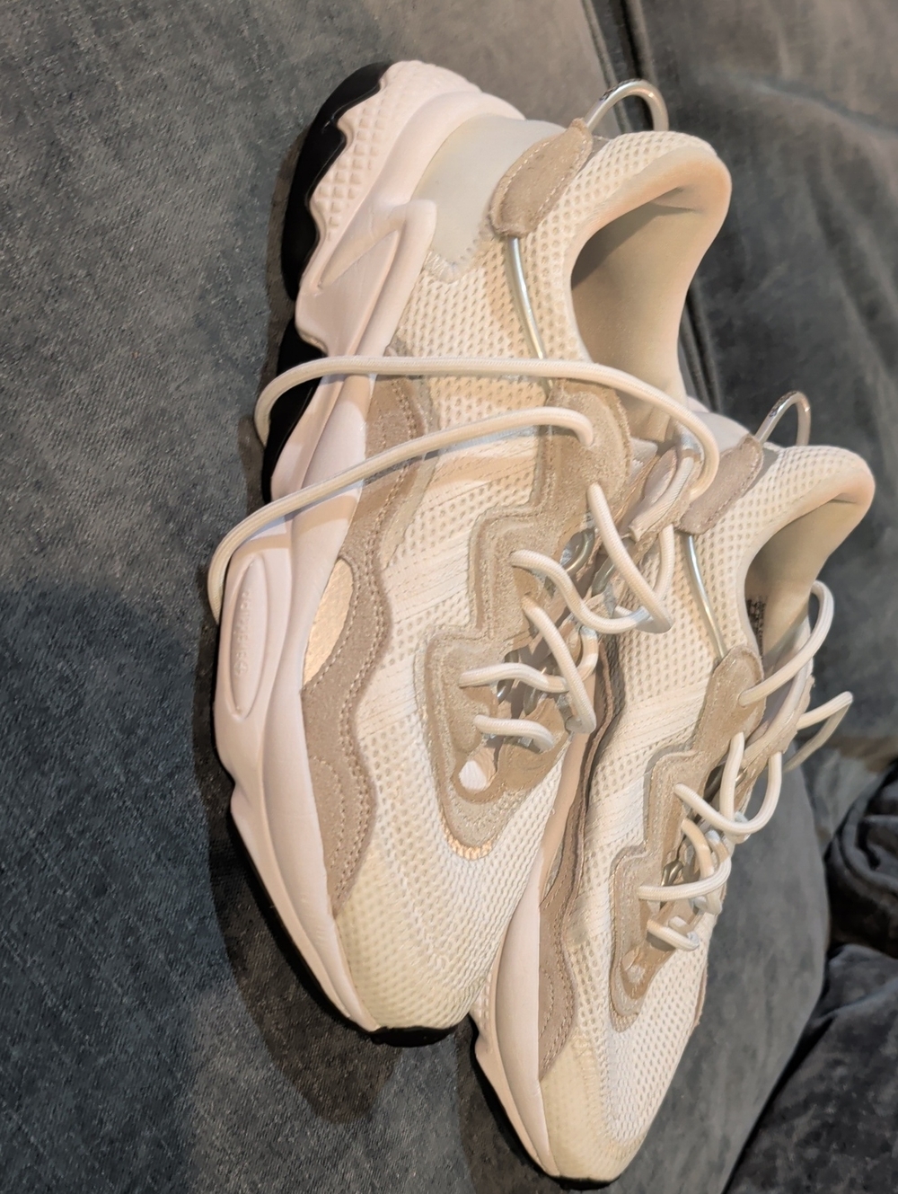 adidas Women's White Sneakers with Light Beige Accents - Picture 3 of 3